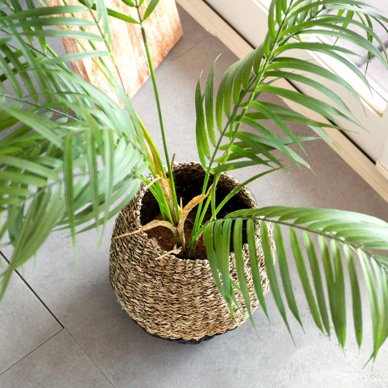 プランターカバー ゴミ箱 バスケット かご シーグラス Sサイズ ブラック 黒 収納バスケット 収納かご 小物入れ 51238 | ブランド登録なし | 04