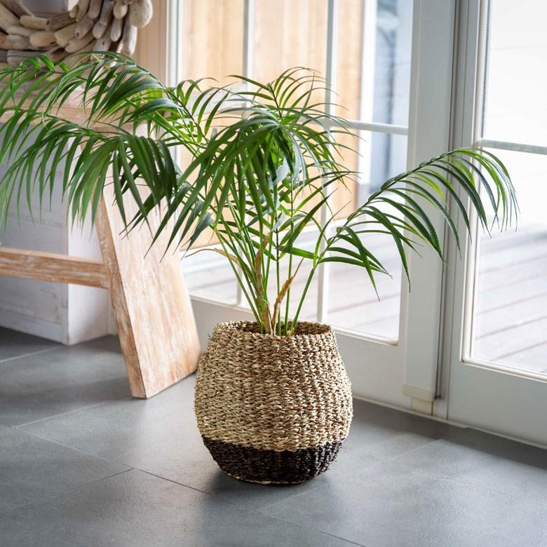 プランターカバー ゴミ箱 バスケット かご シーグラス Sサイズ ブラック 黒 収納バスケット 収納かご 小物入れ 51238 | ブランド登録なし | 08