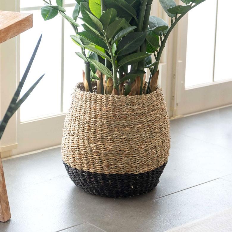 プランターカバー ゴミ箱 バスケット かご シーグラス Mサイズ ブラック 黒 収納バスケット 収納かご 小物入れ 51239 | ブランド登録なし | 11