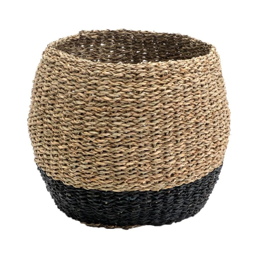 プランターカバー ゴミ箱 バスケット かご シーグラス Mサイズ ブラック 黒 収納バスケット 収納かご 小物入れ 51239 | ブランド登録なし | 16