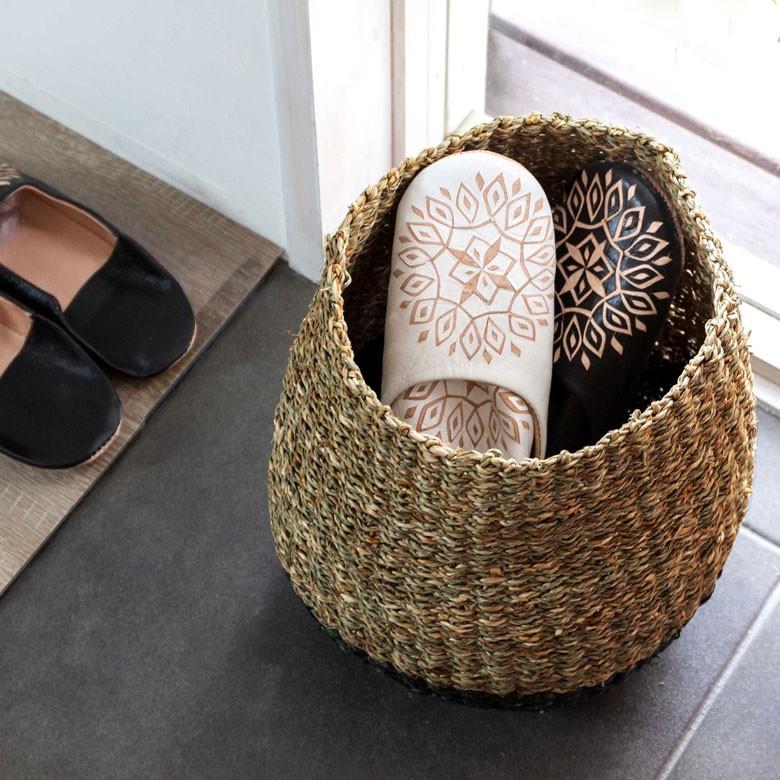 プランターカバー ゴミ箱 バスケット かご シーグラス Mサイズ ブラック 黒 収納バスケット 収納かご 小物入れ 51239 | ブランド登録なし | 04