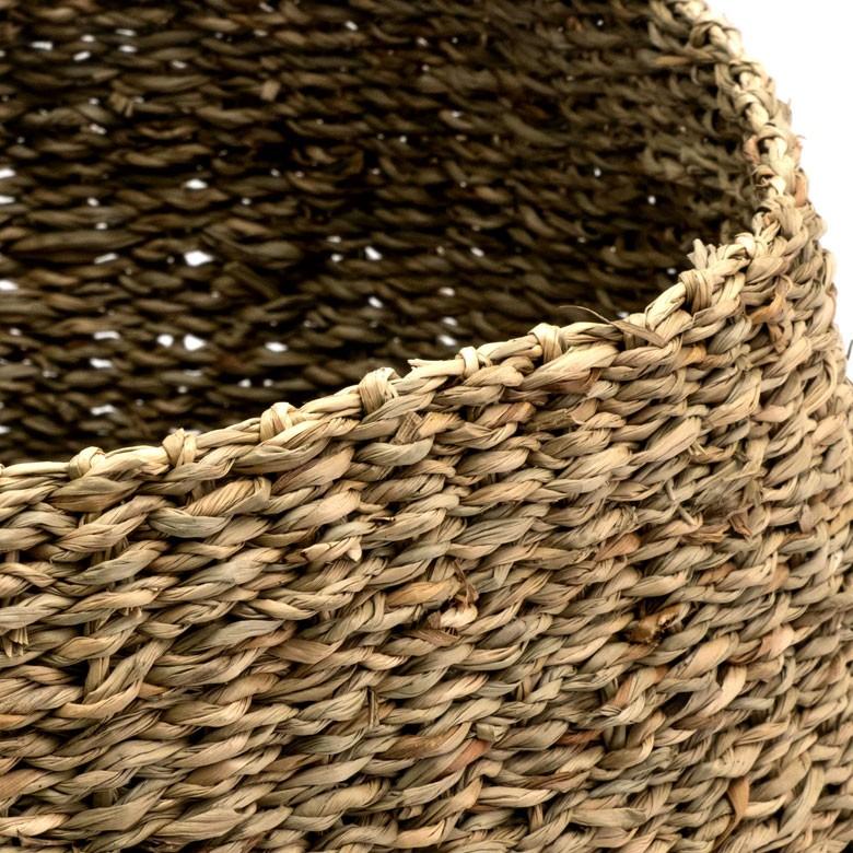 プランターカバー ゴミ箱 バスケット かご シーグラス Lサイズ ブラック 黒 収納バスケット 収納かご 小物入れ 51240 | ブランド登録なし | 01