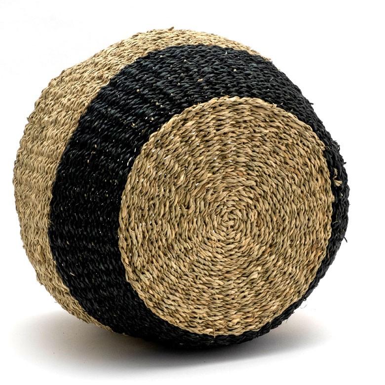 プランターカバー ゴミ箱 バスケット かご シーグラス Lサイズ ブラック 黒 収納バスケット 収納かご 小物入れ 51240 | ブランド登録なし | 07