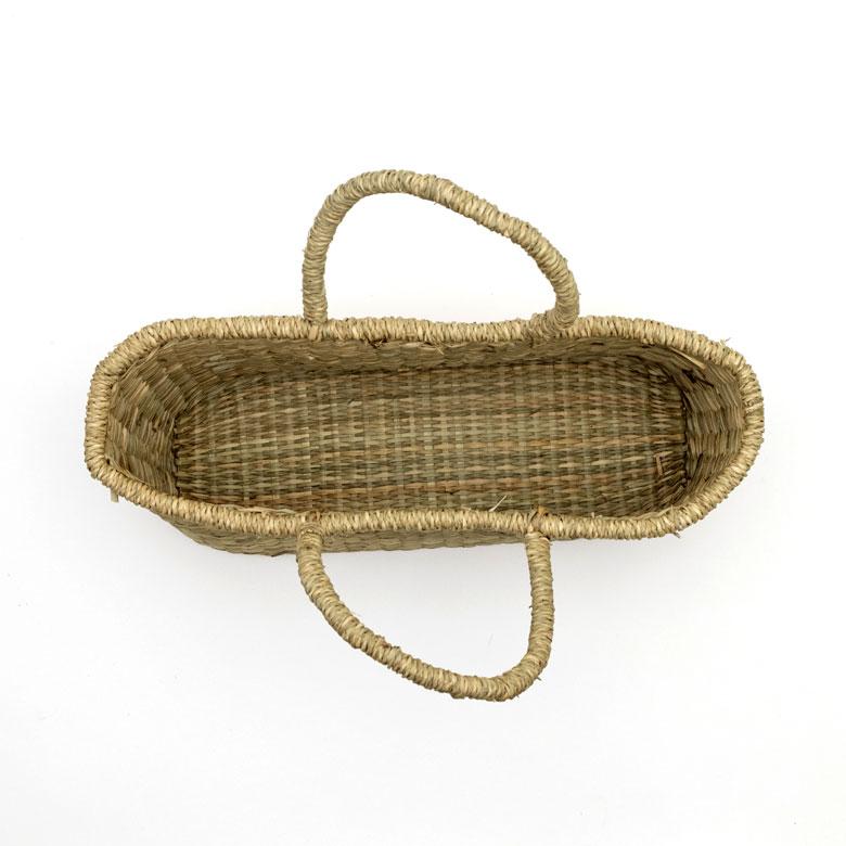 カゴ 収納 バスケット 持ち手付き カゴバッグ Lサイズ シーグラス製 ラウンドバスケット トライバル柄 かご収納 アジアン おしゃれ 51241 | ブランド登録なし | 08