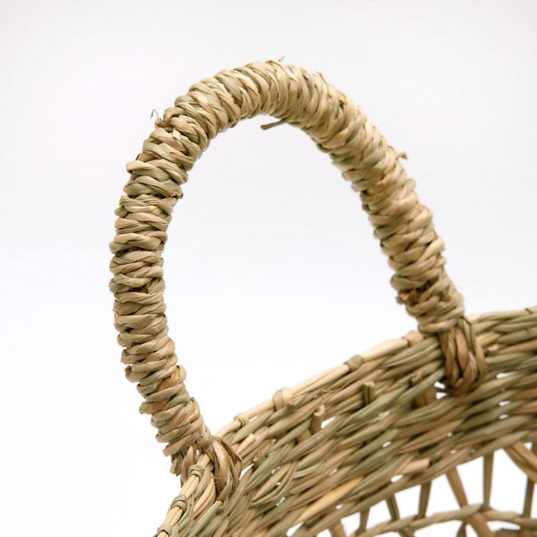 かご バスケット シーグラス製 天然素材 収納 持ち手 プランターカバー カゴ 籠 収納バスケット ランドリーバスケット 荷物入れ 見せる収納 ハンドル 丸形 51244 | ブランド登録なし | 14