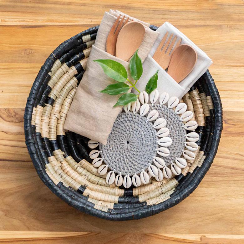 壁飾り ウォールデコレーション シーグラス製 壁掛け トレイ トレー BOHO トライバル モダン アフリカン エスニック 収納 バスケット 51246 | ブランド登録なし | 11