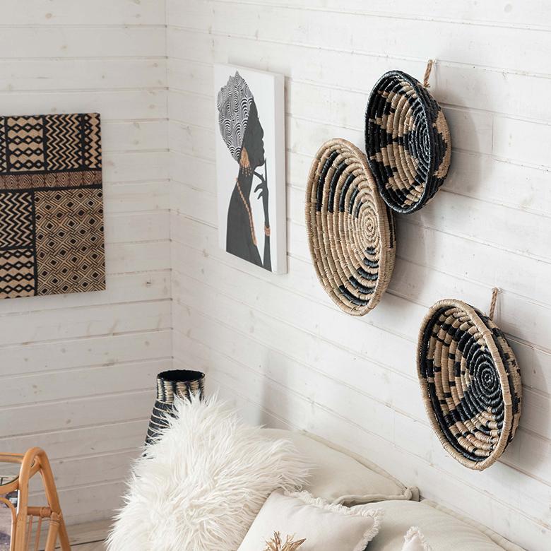 壁飾り ウォールデコレーション シーグラス製 壁掛け トレイ トレー BOHO トライバル モダン アフリカン エスニック 収納 バスケット 51246 | ブランド登録なし | 13