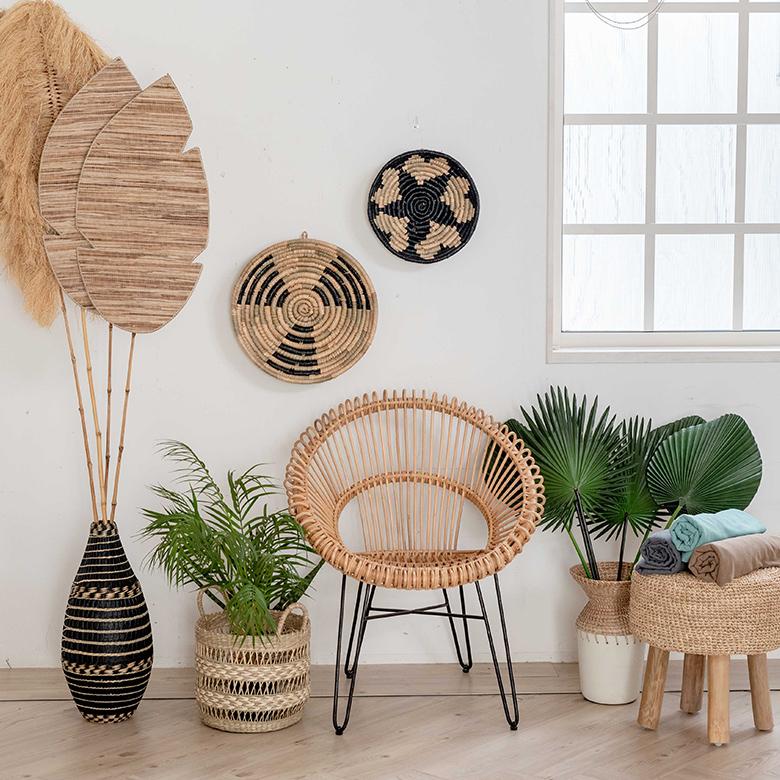 壁飾り ウォールデコレーション シーグラス製 壁掛け トレイ トレー BOHO トライバル モダン アフリカン エスニック 収納 バスケット 51246 | ブランド登録なし | 14