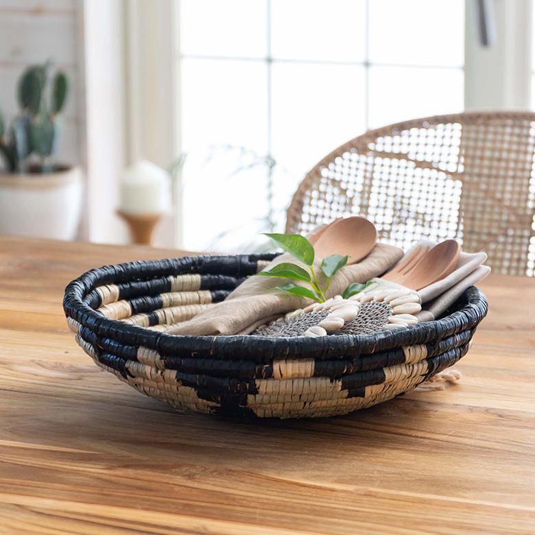 壁飾り ウォールデコレーション シーグラス製 壁掛け トレイ トレー BOHO トライバル モダン アフリカン エスニック 収納 バスケット 51246 | ブランド登録なし | 02