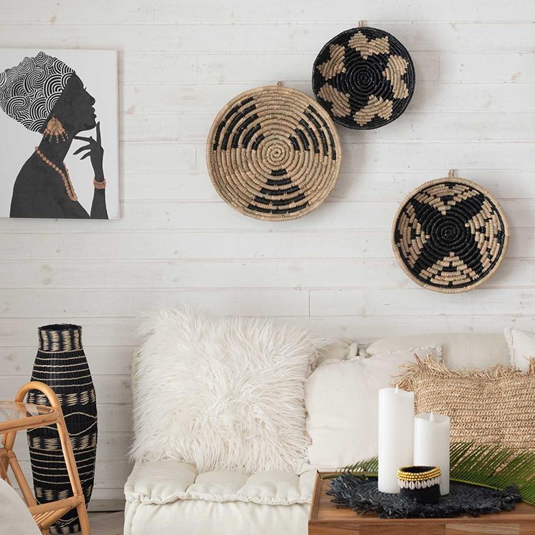 壁飾り ウォールデコレーション シーグラス製 壁掛け トレイ トレー BOHO トライバル モダン アフリカン エスニック 収納 バスケット 51247 | ブランド登録なし | 06