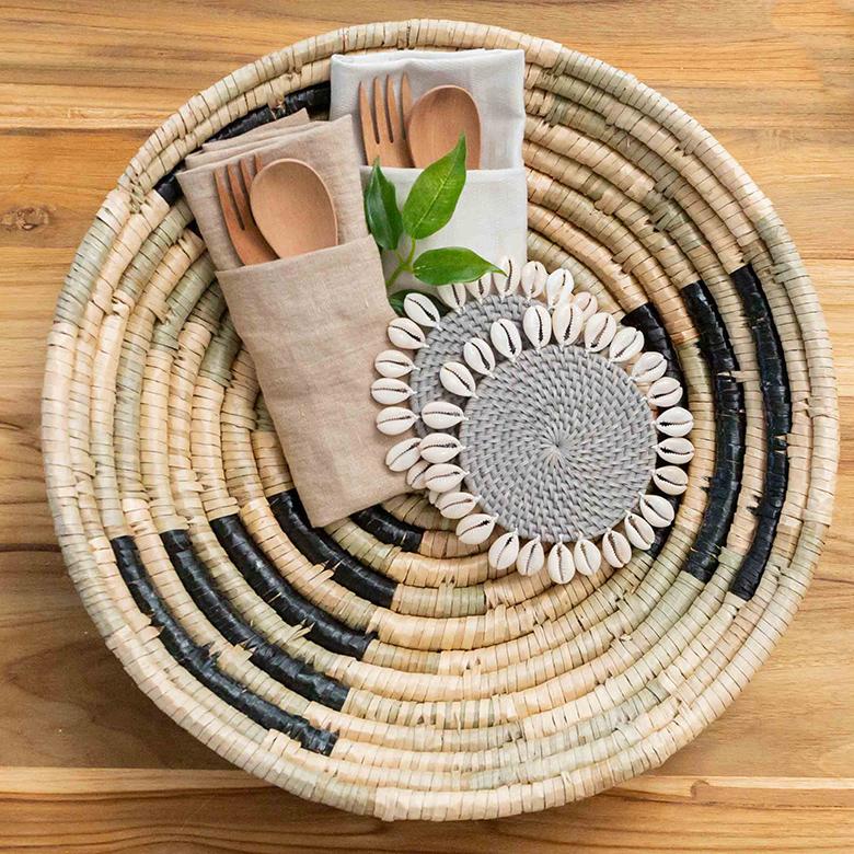 壁飾り ウォールデコレーション シーグラス製 壁掛け トレイ トレー BOHO トライバル モダン アフリカン エスニック 収納 バスケット 51248 | ブランド登録なし | 11