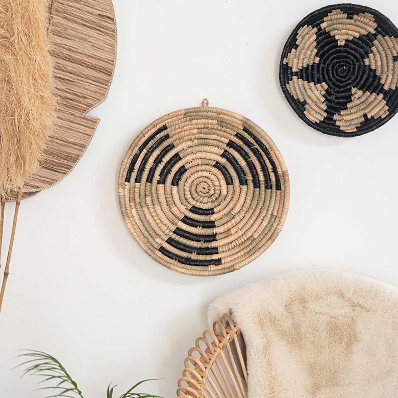 壁飾り ウォールデコレーション シーグラス製 壁掛け トレイ トレー BOHO トライバル モダン アフリカン エスニック 収納 バスケット 51248 | ブランド登録なし | 03