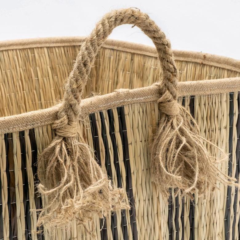 バスケット かご シーグラス 持ち手つき スクエア ストライプ ブラック 黒 収納バスケット 収納かご ランドリーバスケット 51249 | ELEMENTS（インテリア） | 16