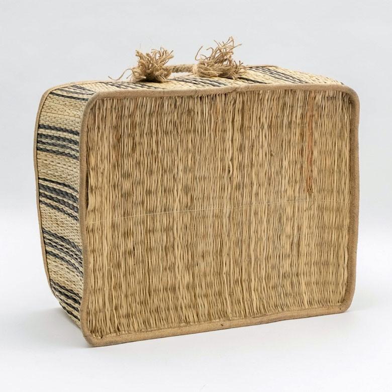 バスケット かご シーグラス 持ち手つき スクエア ストライプ ブラック 黒 収納バスケット 収納かご ランドリーバスケット 51249 | ELEMENTS（インテリア） | 17