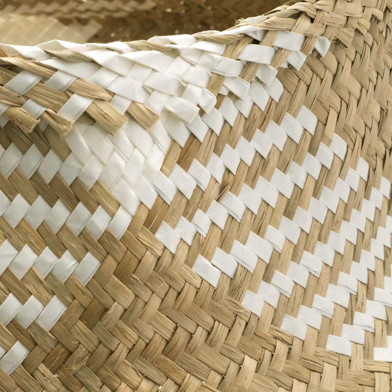 かご バスケット シーグラス製 天然素材 収納  持ち手 折り畳み 2way カゴ 籠 収納バスケット ストッカー 野菜入れ 荷物入れ 見せる収納 おもちゃ入れ 51250 | ELEMENTS（インテリア） | 12