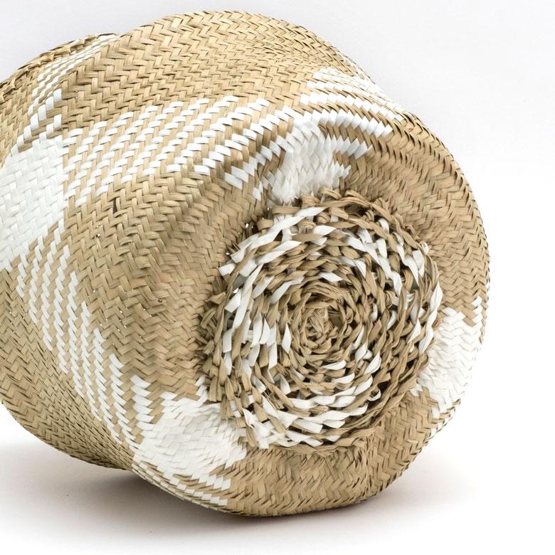 かご バスケット シーグラス製 天然素材 収納  持ち手 折り畳み 2way カゴ 籠 収納バスケット ストッカー 野菜入れ 荷物入れ 見せる収納 おもちゃ入れ 51250 | ELEMENTS（インテリア） | 14