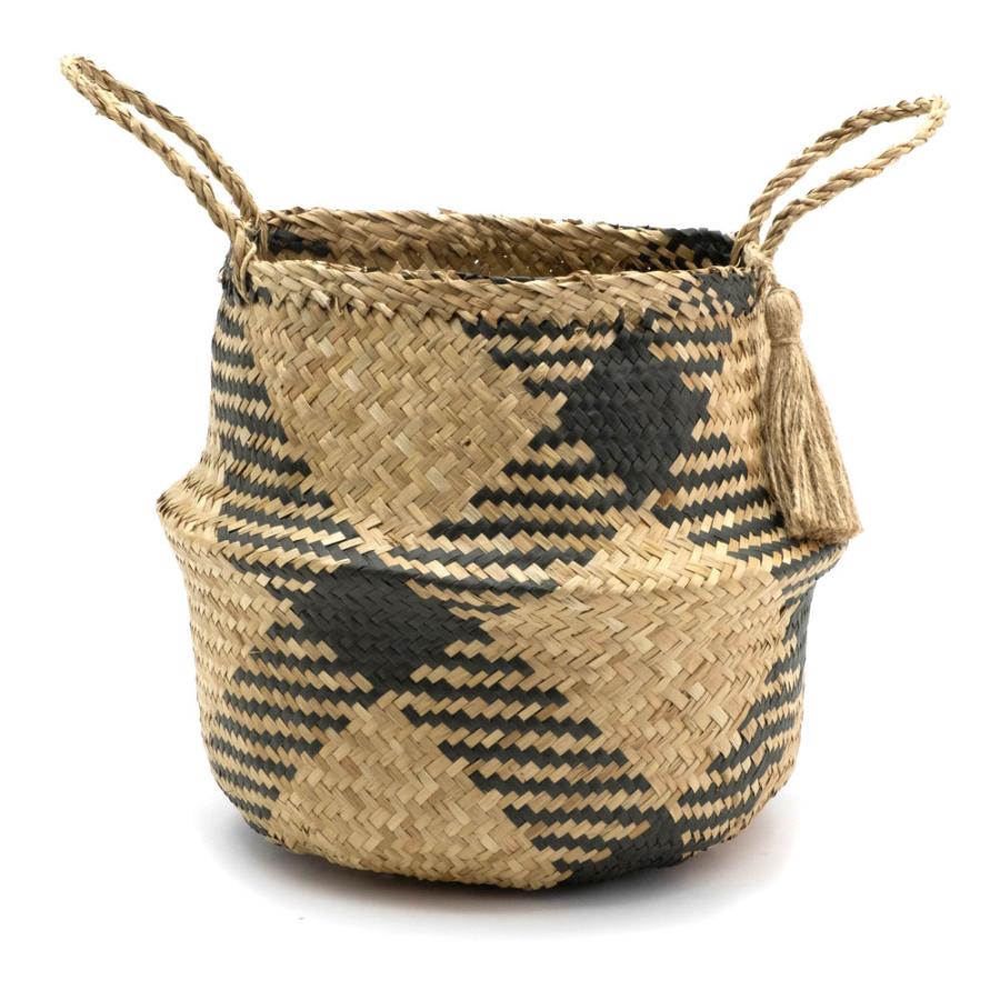 かご バスケット シーグラス製 天然素材 収納  持ち手 折り畳み 2way カゴ 籠 収納バスケット ストッカー 野菜入れ 荷物入れ 見せる収納 おもちゃ入れ 51250 | ELEMENTS（インテリア） | 19