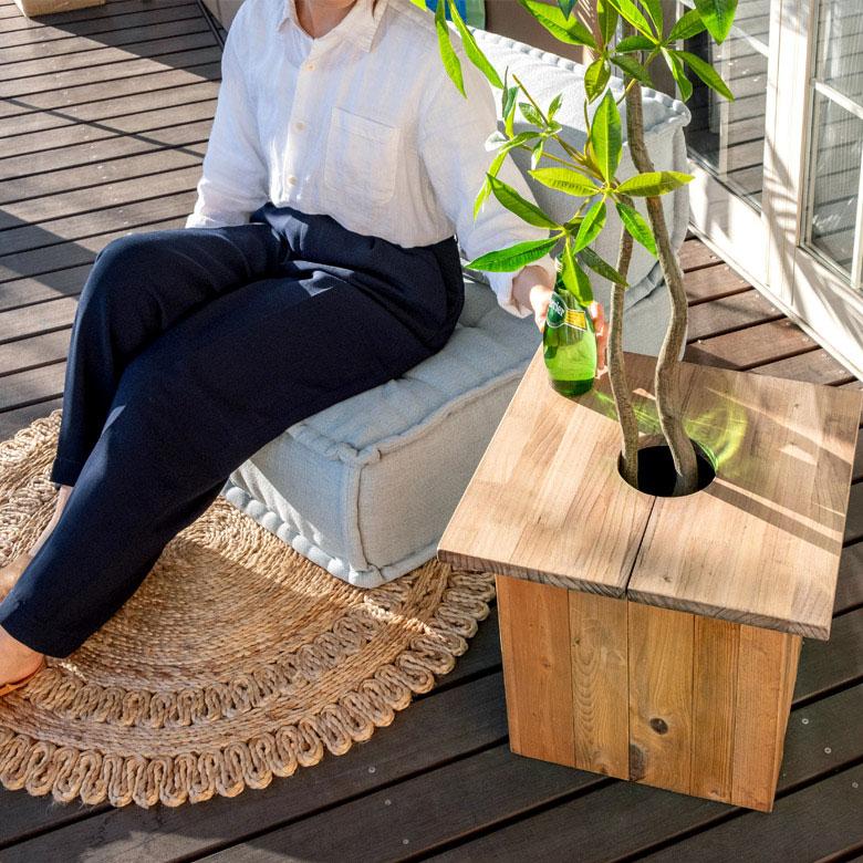 プランター テーブル プレート 正方形 カバー 蓋 ふた 天板 43.5cm M 木 製 ウッド 植木 鉢 植え テーブル サイド おしゃれ 北欧 家具 インテリア 西海岸 b-5 | ブランド登録なし | 15