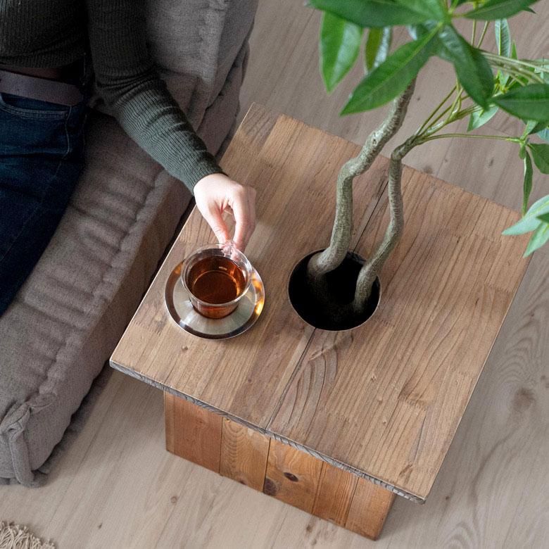 プランター テーブル プレート 正方形 カバー 蓋 ふた 天板 43.5cm M 木 製 ウッド 植木 鉢 植え テーブル サイド おしゃれ 北欧 家具 インテリア 西海岸 b-5 | ブランド登録なし | 17