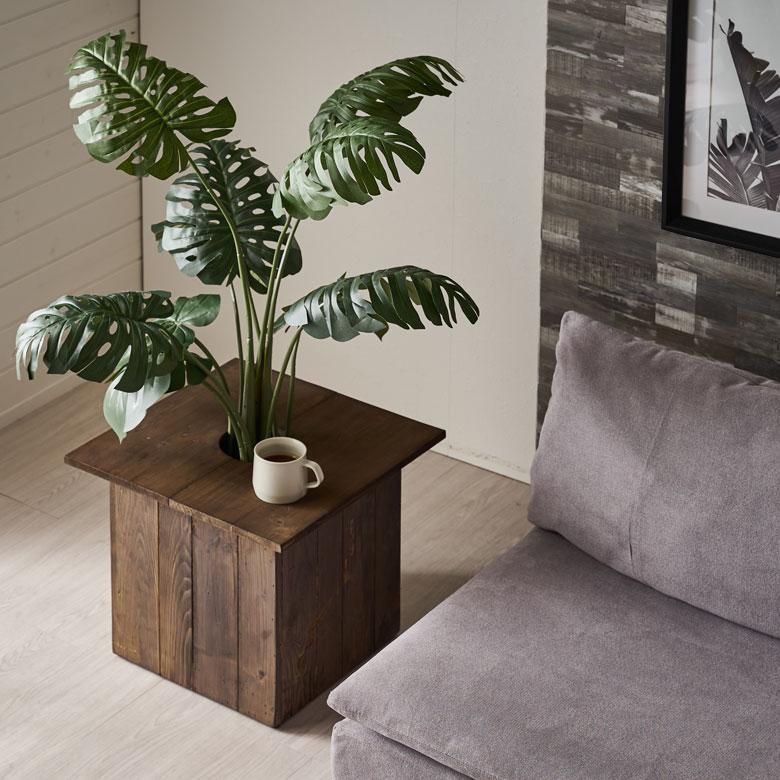 プランター テーブル プレート 正方形 カバー 蓋 ふた 天板 43.5cm M 木 製 ウッド 植木 鉢 植え テーブル サイド おしゃれ 北欧 家具 インテリア 西海岸 b-5 | ブランド登録なし | 08