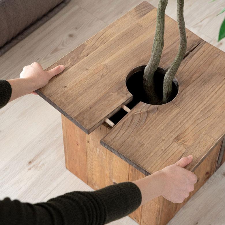 プランター テーブル プレート 正方形 カバー 蓋 ふた 天板 43.5cm M 木 製 ウッド 植木 鉢 植え テーブル サイド おしゃれ 北欧 家具 インテリア 西海岸 b-5 | ブランド登録なし | 11