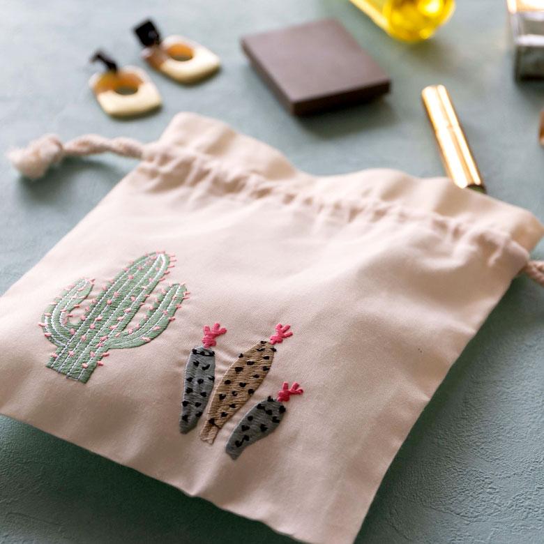 巾着袋 Mサイズ ベトナム 刺繍 オリジナル ポーチ ベトナム雑貨 ギフト プレゼント お土産 ハンドメイド おしゃれ リゾート 西海岸 Gio ha ジョーハ 51256 | ブランド登録なし | 11