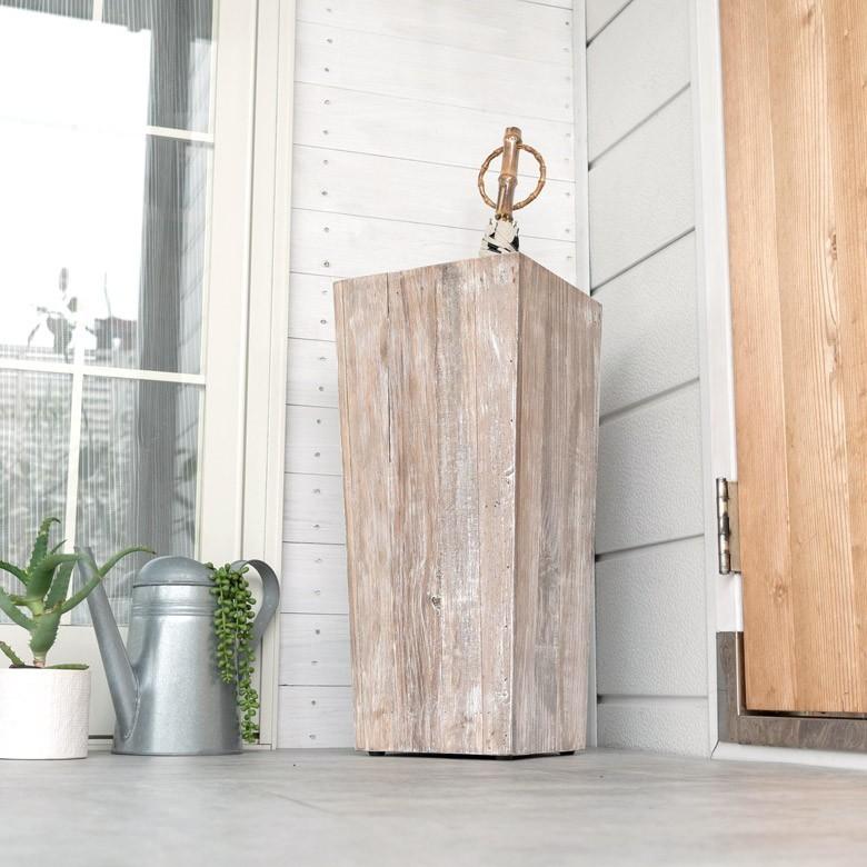 傘立て カサ立て 傘たて 玄関 アンブレラスタンド ホワイトウォッシュ 業務用 スリム 店舗用 アンブレラホルダー 角型 天然木製 アンティーク風 古木 51257-wh | ELEMENTS（インテリア） | 13