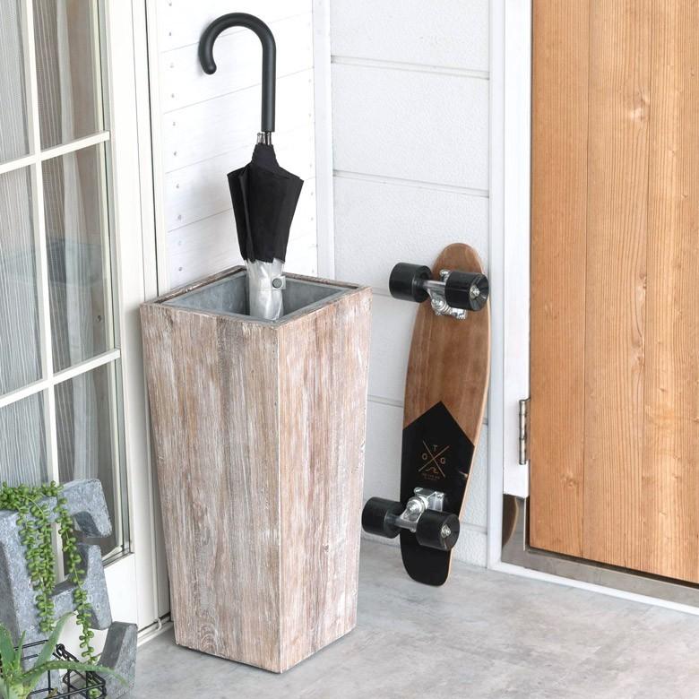 傘立て カサ立て 傘たて 玄関 アンブレラスタンド ホワイトウォッシュ 業務用 スリム 店舗用 アンブレラホルダー 角型 天然木製 アンティーク風 古木 51257-wh | ELEMENTS（インテリア） | 15