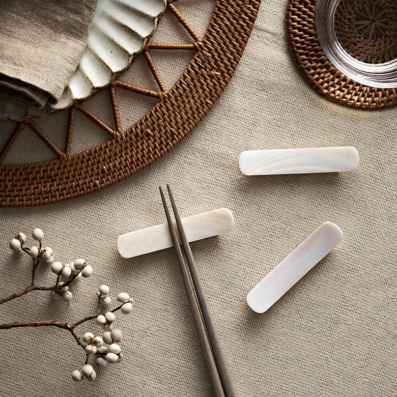 箸置き カトラリーレスト シェル 貝 ホワイト ロング シンプル カフェ カトラリースタンド ハンドメイド かわいい リゾート ギフト 51261 | ELEMENTS（インテリア） | 05
