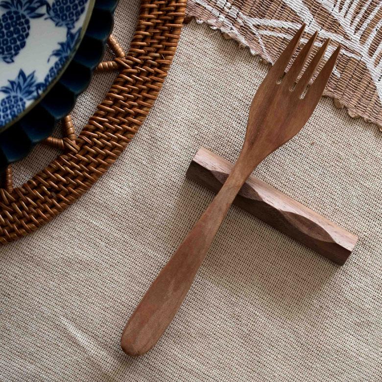 箸置き カトラリーレスト ウォルナットウッド 木製 ダークブラウン 天然木 ロング カフェ カトラリースタンド ハンドメイド かわいい リゾート ギフト 51265 | ELEMENTS（インテリア） | 13