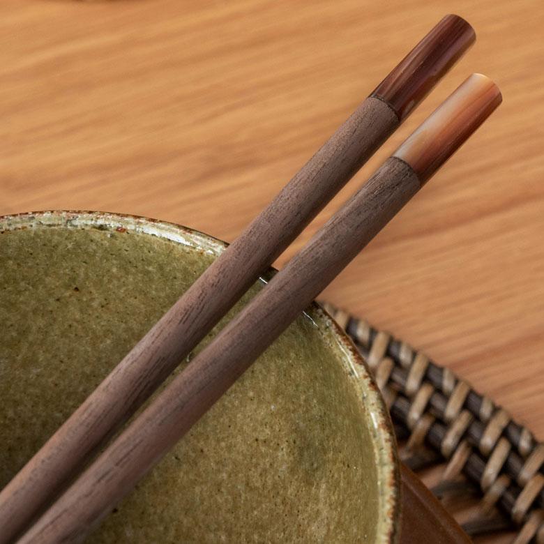 お箸 箸 木 天然木 シェル 貝 ウォルナット ダークブラウン 23cm 木製 無塗装 カフェ シンプル おしゃれ かわいい 無垢 カトラリー ハンドメイド 51271 | ELEMENTS（インテリア） | 14