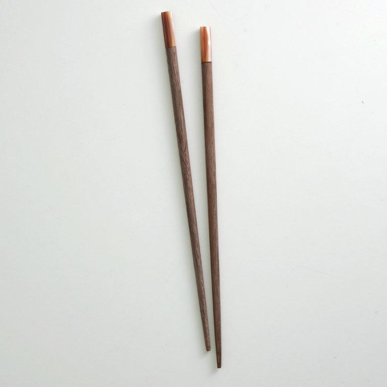 お箸 箸 木 天然木 シェル 貝 ウォルナット ダークブラウン 23cm 木製 無塗装 カフェ シンプル おしゃれ かわいい 無垢 カトラリー ハンドメイド 51271 | ELEMENTS（インテリア） | 15