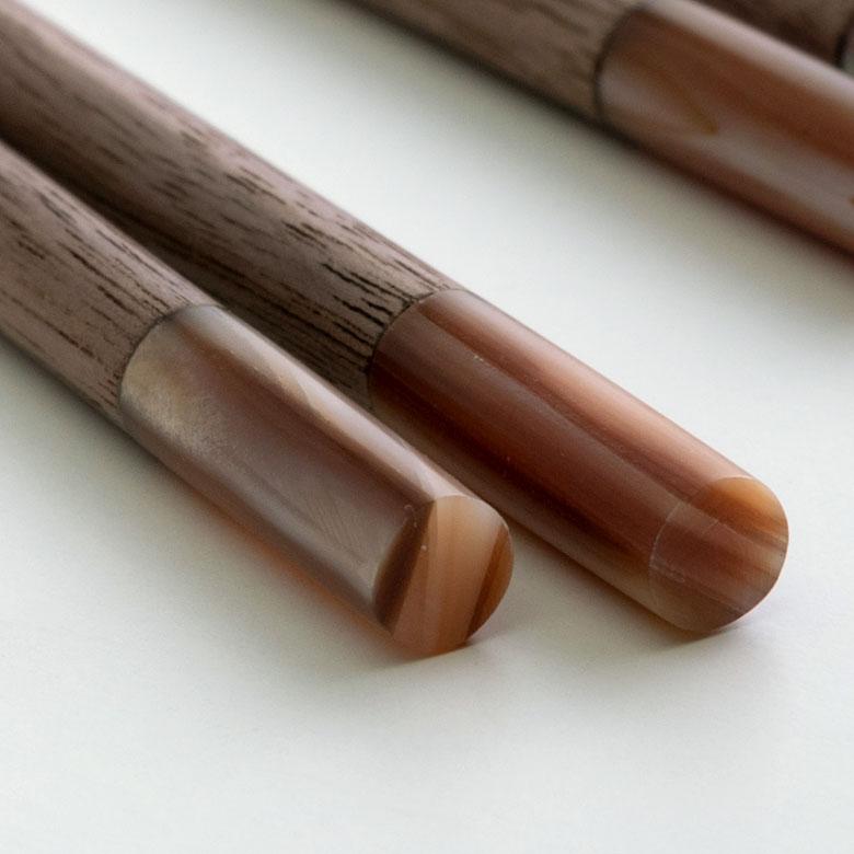 お箸 箸 木 天然木 シェル 貝 ウォルナット ダークブラウン 23cm 木製 無塗装 カフェ シンプル おしゃれ かわいい 無垢 カトラリー ハンドメイド 51271 | ELEMENTS（インテリア） | 08