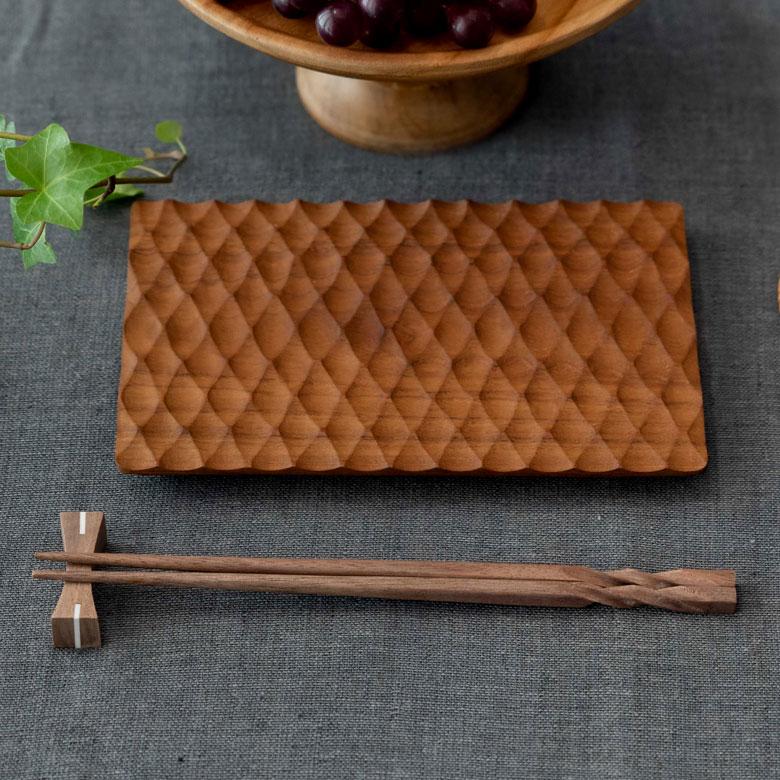 お箸 箸 木 天然木 ウォルナット ひねり ダークブラウン 23cm 木製 無塗装 カフェ シンプル おしゃれ かわいい 無垢 カトラリー ハンドメイド 51272 | ELEMENTS（インテリア） | 11