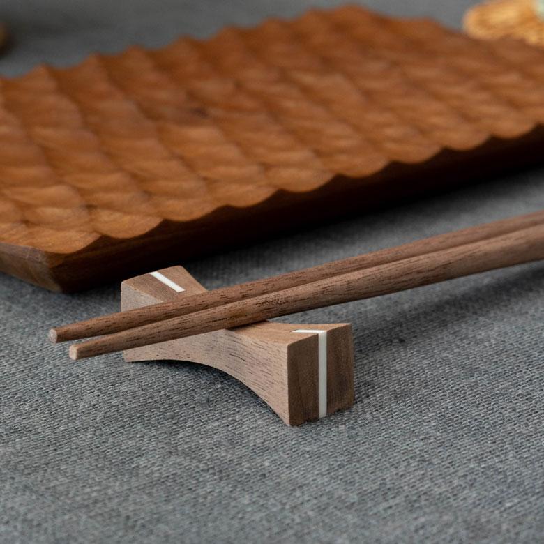 ELEMENTS お箸 箸 木 天然木 ウォルナット ひねり ダークブラウン 23cm