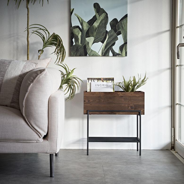 プランター スタンド 脚付き シェルフ アイアン 木 製 ウッド 幅 50.4cm ラック カバー サイド テーブル 大型 おしゃれ 北欧 家具 インテリア 西海岸 d-51 | ブランド登録なし | 12