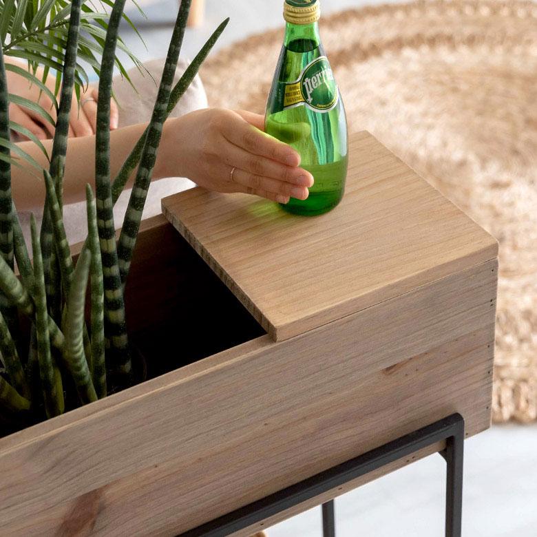 プランター スタンド 脚付き シェルフ アイアン 木 製 ウッド 幅 62.4cm ラック カバー サイド テーブル 大型 おしゃれ 北欧 家具 インテリア 西海岸 e-51 | ブランド登録なし | 06