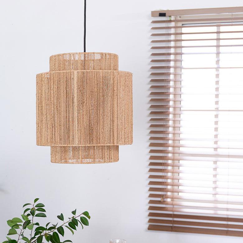 ペンダントライト ランプシェード ジュート 麻 1灯 口金26 60W LED対応 約 径 41cm 高さ 45cm 天井照明 インテリア 照明 ランプ シェード ライト 51275 | ELEMENTS（インテリア） | 12