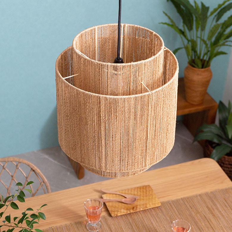 ペンダントライト ランプシェード ジュート 麻 1灯 口金26 60W LED対応 約 径 41cm 高さ 45cm 天井照明 インテリア 照明 ランプ シェード ライト 51275 | ELEMENTS（インテリア） | 02