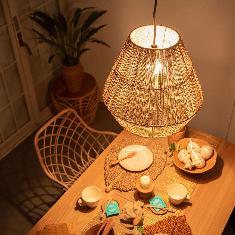 ペンダントライト ランプシェード ジュート 麻 1灯 口金E26 60W LED対応 約 径 40cm 高さ 36cm 天井照明 インテリア 照明 ランプ シェード ライト 51276 | ELEMENTS（インテリア） | 12