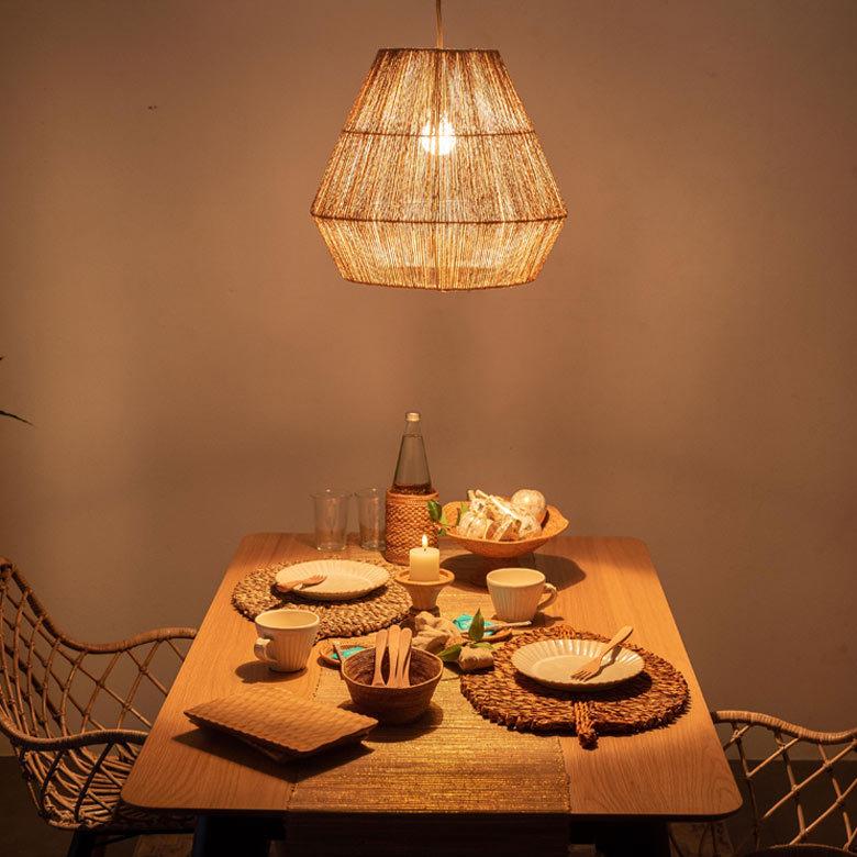 ペンダントライト ランプシェード ジュート 麻 1灯 口金E26 60W LED対応 約 径 40cm 高さ 36cm 天井照明 インテリア 照明 ランプ シェード ライト 51276 | ELEMENTS（インテリア） | 07