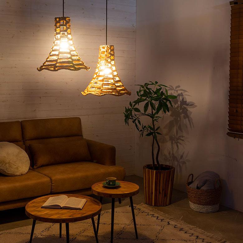 ペンダントライト ランプシェード ウォーターヒヤシンス 1灯 口金E26 60W LED対応 径 42cm 高さ 42cm 天井照明 インテリア 照明 ランプ シェード ライト 51277 | ELEMENTS（インテリア） | 12