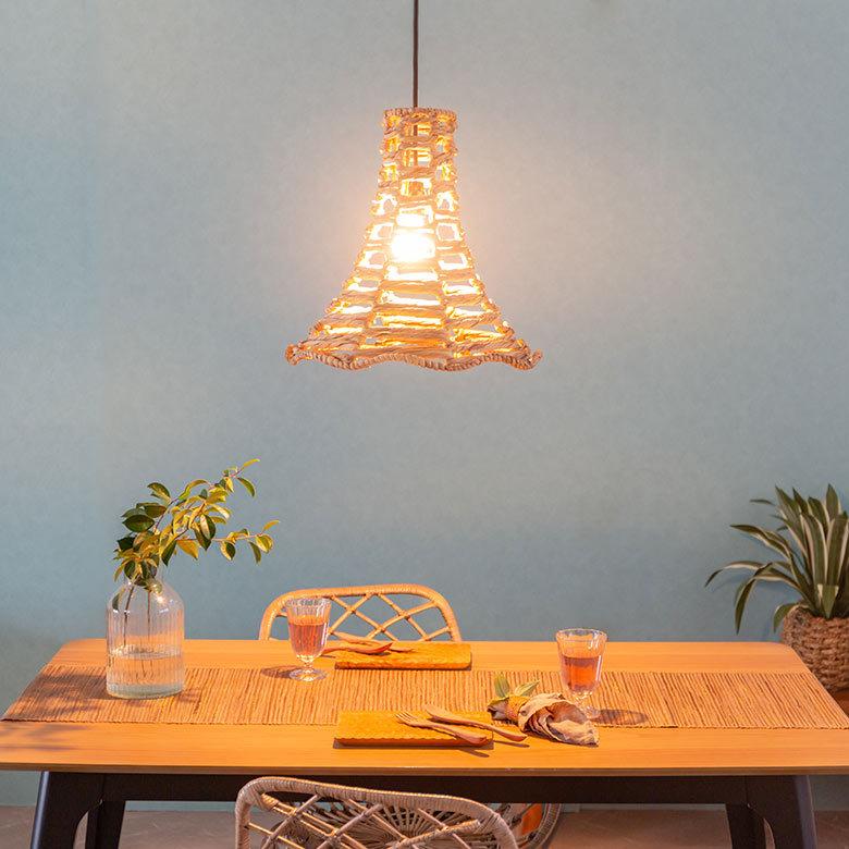 ペンダントライト ランプシェード ウォーターヒヤシンス 1灯 口金E26 60W LED対応 径 42cm 高さ 42cm 天井照明 インテリア 照明 ランプ シェード ライト 51277 | ELEMENTS（インテリア） | 16