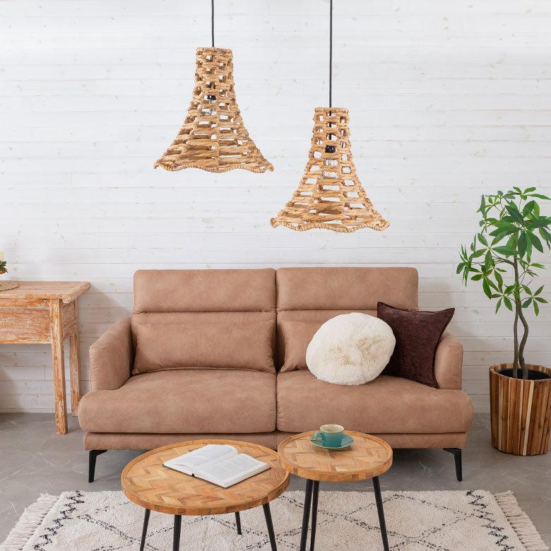 ペンダントライト ランプシェード ウォーターヒヤシンス 1灯 口金E26 60W LED対応 径 42cm 高さ 42cm 天井照明 インテリア 照明 ランプ シェード ライト 51277 | ELEMENTS（インテリア） | 08