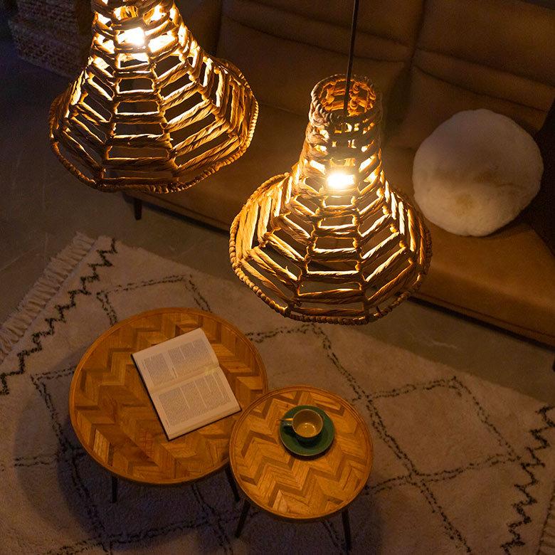 ペンダントライト ランプシェード ウォーターヒヤシンス 1灯 口金E26 60W LED対応 径 42cm 高さ 42cm 天井照明 インテリア 照明 ランプ シェード ライト 51277 | ELEMENTS（インテリア） | 09