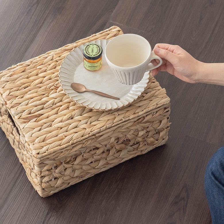 かご バスケット ウォーターヒヤシンス Mサイズ ふた 付き 収納 ボックス 雑貨 入れ ケース ハンドル 持ち手 おしゃれ 北欧 リゾート ナチュラル  西海岸 51278 | ELEMENTS（インテリア） | 13