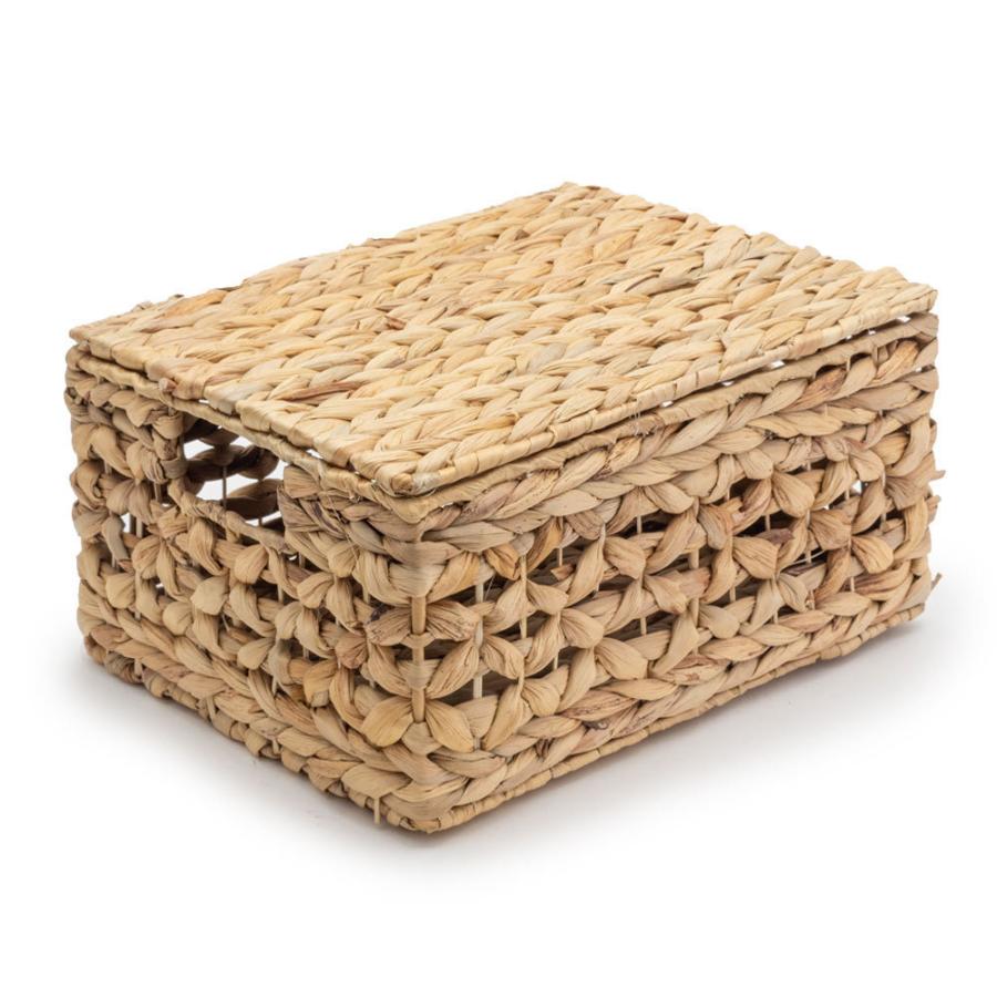 かご バスケット ウォーターヒヤシンス Mサイズ ふた 付き 収納 ボックス 雑貨 入れ ケース ハンドル 持ち手 おしゃれ 北欧 リゾート ナチュラル  西海岸 51278 | ELEMENTS（インテリア） | 20