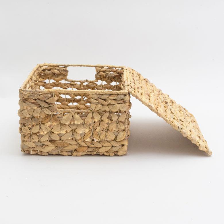 かご バスケット ウォーターヒヤシンス Mサイズ ふた 付き 収納 ボックス 雑貨 入れ ケース ハンドル 持ち手 おしゃれ 北欧 リゾート ナチュラル  西海岸 51278 | ELEMENTS（インテリア） | 07