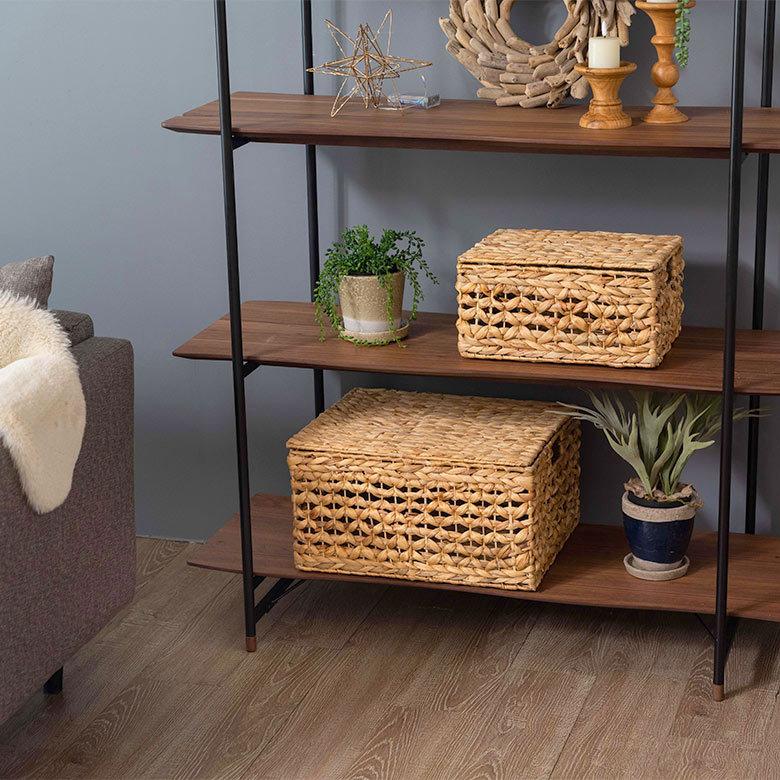 かご バスケット ウォーターヒヤシンス Lサイズ ふた 付き 収納 ボックス 雑貨 入れ ケース ハンドル 持ち手 おしゃれ 北欧 リゾート ナチュラル  西海岸 51279 | ELEMENTS（インテリア） | 16