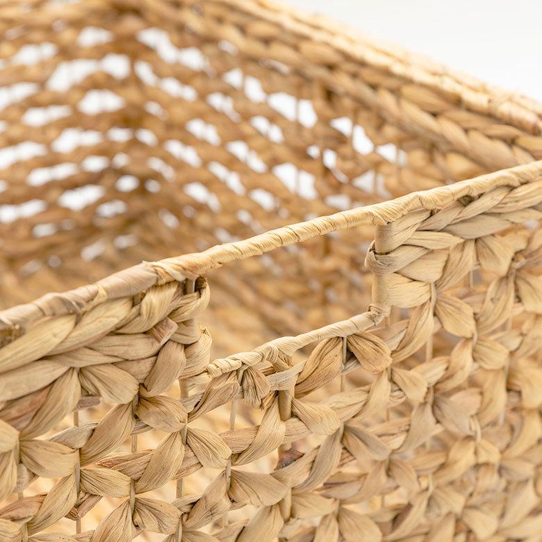 かご バスケット ウォーターヒヤシンス Lサイズ ふた 付き 収納 ボックス 雑貨 入れ ケース ハンドル 持ち手 おしゃれ 北欧 リゾート ナチュラル  西海岸 51279 | ELEMENTS（インテリア） | 04